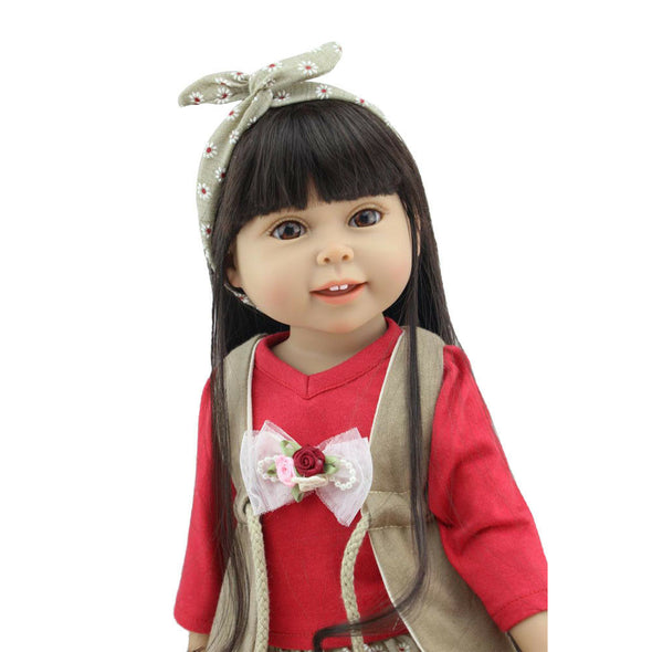 18" Handmade Newborn Baby Girl Doll National style Lifelike Vinyl Silicone Reborn Toddler Birthday Gifts