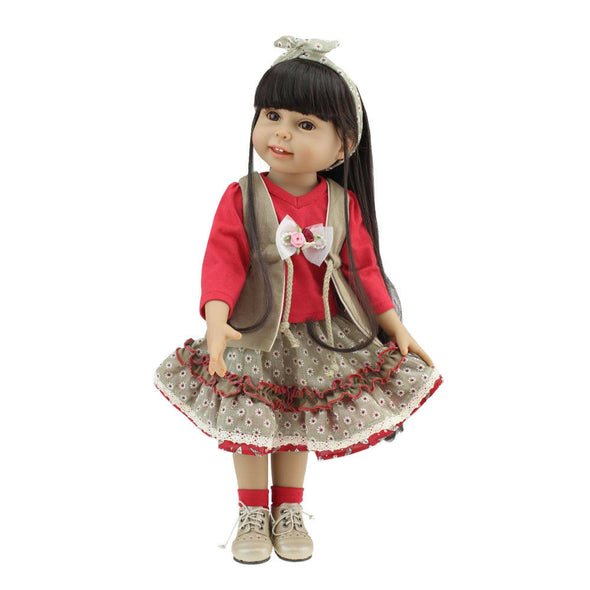 18" Handmade Newborn Baby Girl Doll National style Lifelike Vinyl Silicone Reborn Toddler Birthday Gifts