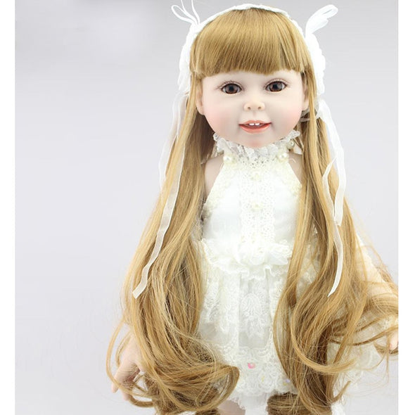 Girl Reborn Dolls 18" Soft Vinyl Handmade Lifelike Silicone Princess Doll  for Children Gifts Toys