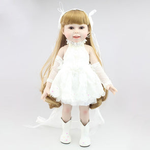 Girl Reborn Dolls 18" Soft Vinyl Handmade Lifelike Silicone Princess Doll  for Children Gifts Toys