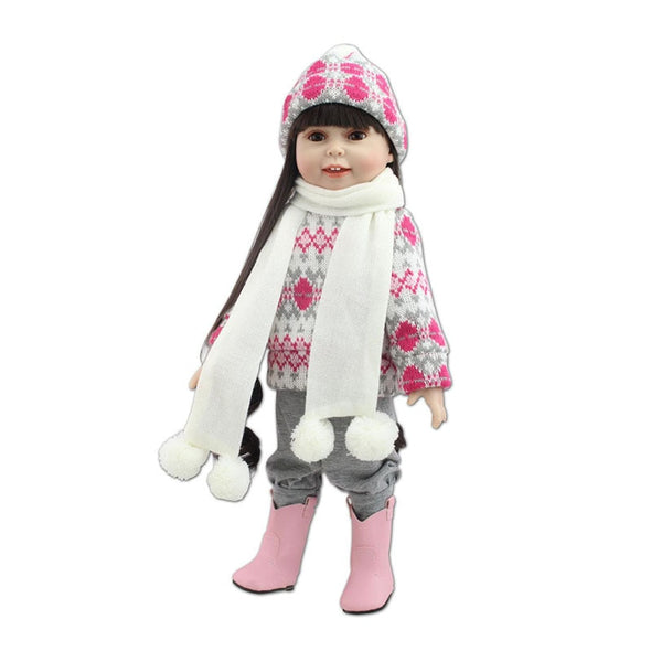 Girl Reborn Doll 18 inch Handmade Silicone Baby Dolls Lifelike Dolls for Children Girls Gift Kids Toy