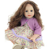 Girls Lifelike Doll 23" Princess Girls Silicone Long Hair Babies Dolls Handmade Reborn Dolls Toys for Children Gifts