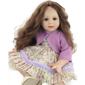 Girls Lifelike Doll 23" Princess Girls Silicone Long Hair Babies Dolls Handmade Reborn Dolls Toys for Children Gifts