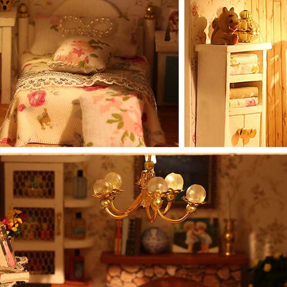 Miniature 3D DIY Dollhouse Handmade Lifelike Wood Doll Houses for Children Gifts Toys