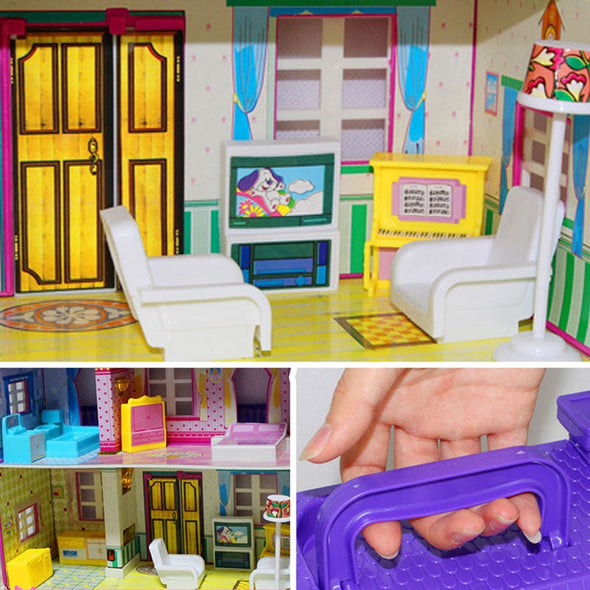 Kids DIY Toys Set Assembled Miniature Dollhouse Two-Storey Villa Model Toys For Children Gifts