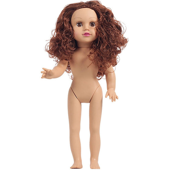 Girls Lifelike Doll 45cm Long Curly Hair Reborn DIY Dolls for Girls Gifts Toys