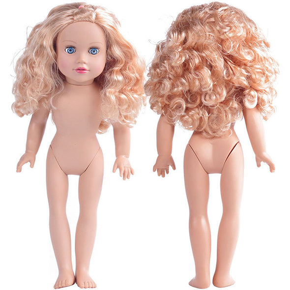 Girls Lifelike Doll 45cm Long Curly Hair Reborn DIY Dolls for Girls Gifts Toys