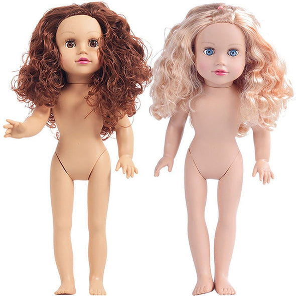 Girls Lifelike Doll 45cm Long Curly Hair Reborn DIY Dolls for Girls Gifts Toys