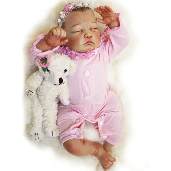 20" Realistic Reborn Baby Doll Cloth Body Soft Silicone Lifelike Dolls