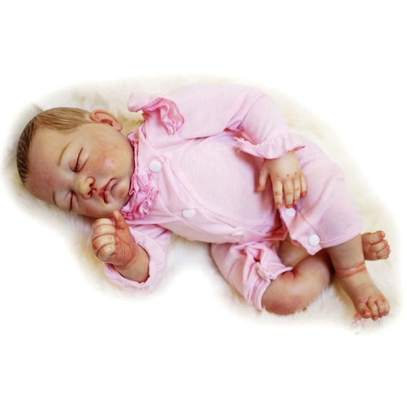 20" Realistic Reborn Baby Doll Cloth Body Soft Silicone Lifelike Dolls