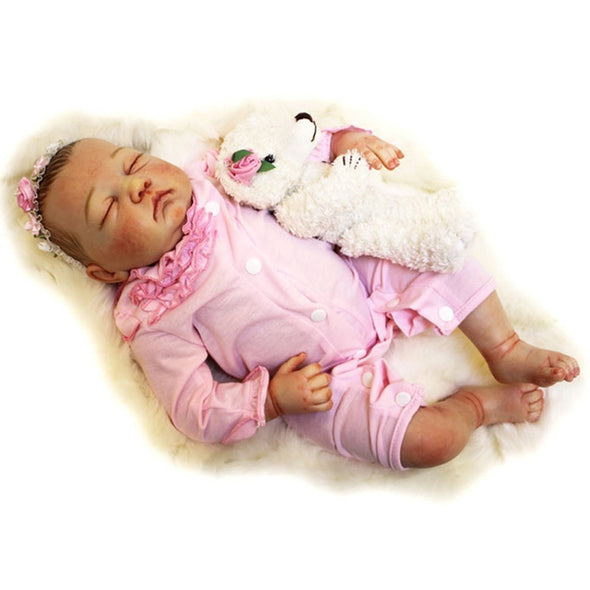 20" Realistic Reborn Baby Doll Cloth Body Soft Silicone Lifelike Dolls