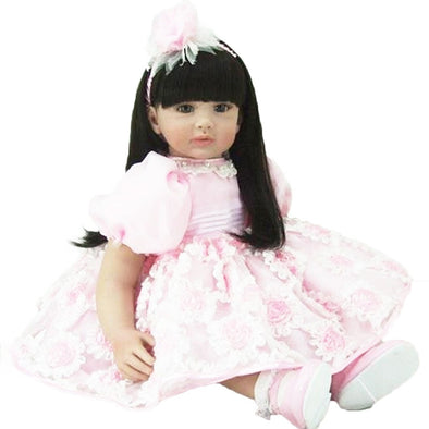 56cm Baby Princess Dolls Handmade Silicone Cute Girls Dolls Lifelike Toddler Babies Dolls