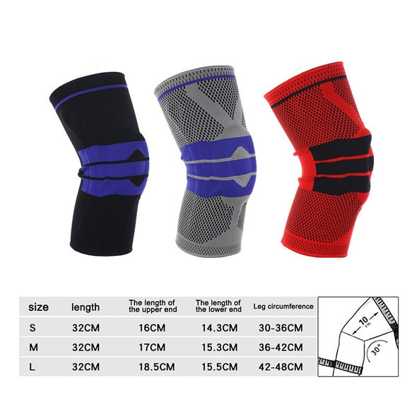 Knee Support Protect Gym Sport Fitness Running Cycling Braces Kneepad Elastic Nylon Silicon Padded Knee Pad Warm Sleeve 1 PcsK