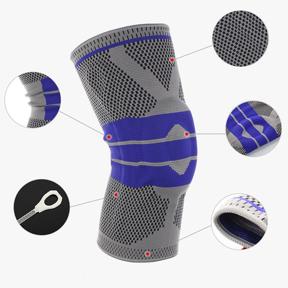 Knee Support Protect Gym Sport Fitness Running Cycling Braces Kneepad Elastic Nylon Silicon Padded Knee Pad Warm Sleeve 1 PcsK