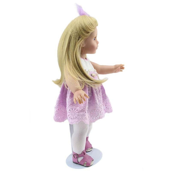 18" Soft Silicone American Girls Dolls Realistic Long Hair Toddler Doll Alive Vinyl Baby Princess Toys for Kids Best Gifts