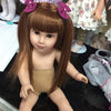 18" Soft Silicone American Girls Dolls Realistic Long Hair Toddler Doll Alive Vinyl Baby Princess Toys for Kids Best Gifts