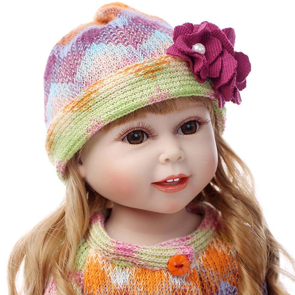 18" Silicone American Girl Dolls Handmade Soft Vinyl Toddler Reborn Doll Kit Lifelike Baby Princess Toys for Children Gifts