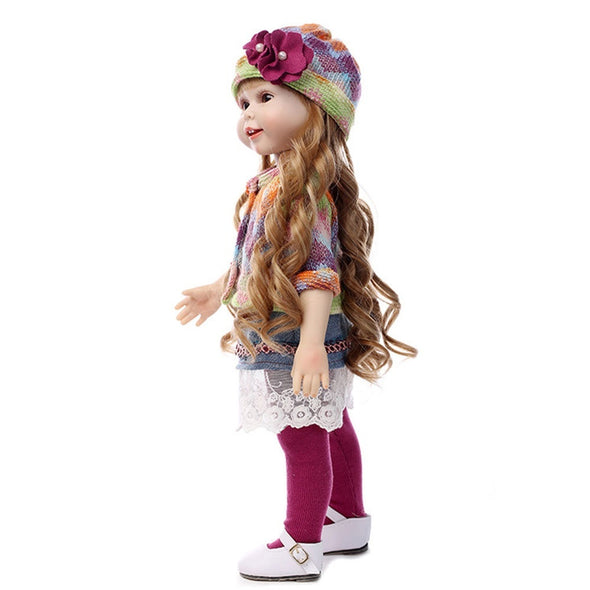 18" Silicone American Girl Dolls Handmade Soft Vinyl Toddler Reborn Doll Kit Lifelike Baby Princess Toys for Children Gifts
