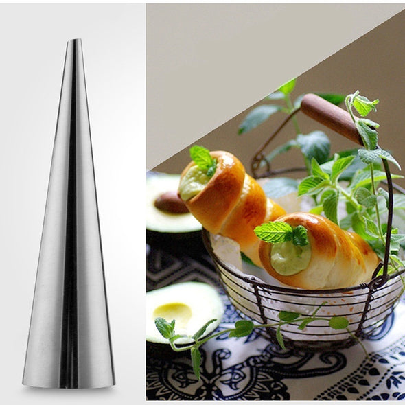 Stainless Steel DIY Baking Cones Spiral Baked Croissants Cone Cream Horn Conical Tube Baking Mould Tool 12 PCs