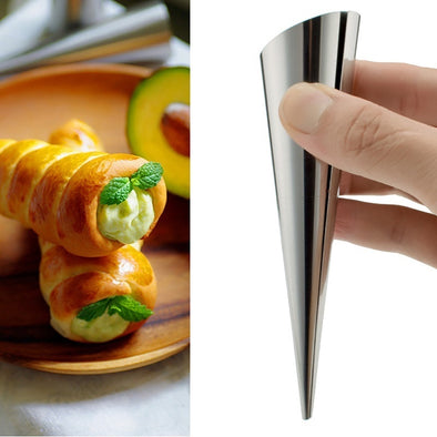 Stainless Steel DIY Baking Cones Spiral Baked Croissants Cone Cream Horn Conical Tube Baking Mould Tool 12 PCs