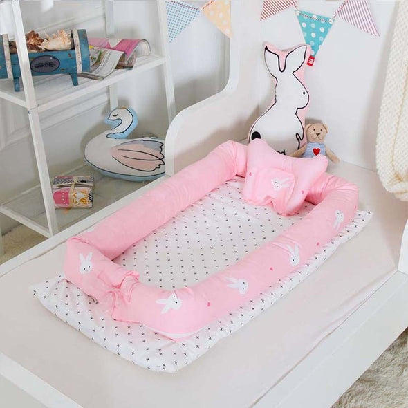 Infant Baby Nest Bed Toddler Size Nest Fish Bunny Portable Crib Sleeper Baby Artifact Bed Nest for Newborn and Toddlers