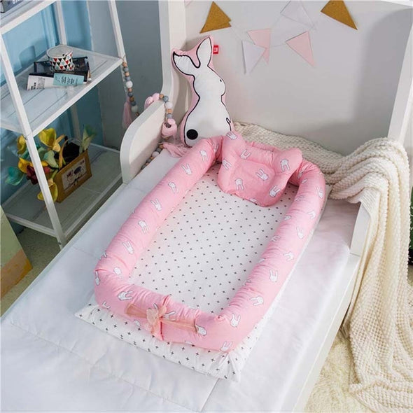 Infant Baby Nest Bed Toddler Size Nest Fish Bunny Portable Crib Sleeper Baby Artifact Bed Nest for Newborn and Toddlers