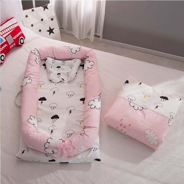 Infant Baby Nest Bed Toddler Size Nest Fish Bunny Portable Crib Sleeper Baby Artifact Bed Nest for Newborn and Toddlers
