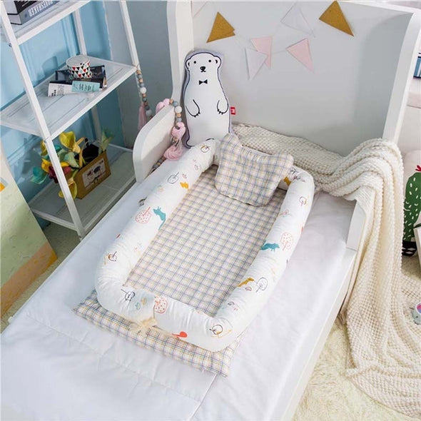 Infant Baby Nest Bed Toddler Size Nest Fish Bunny Portable Crib Sleeper Baby Artifact Bed Nest for Newborn and Toddlers