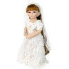48CM Princesses American Girl Doll White Wedding Dress Reborn Doll Full Silicone Girl Doll Realistic Joint Baby Doll Toys Gift