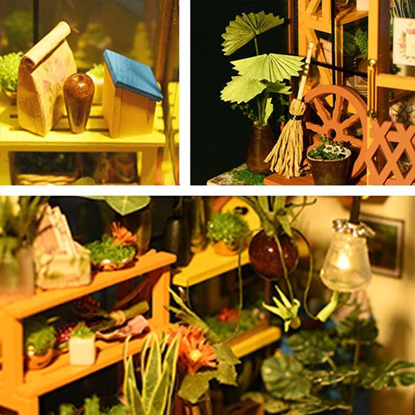 DIY Miniature Doll House 3D Wood Doll Houses Model Flower Shop Toy for Girl Decorations Gifts