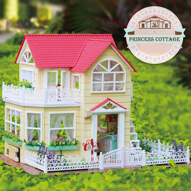 3D DIY Doll House Handmade Lifelike Wood Doll Houses Assemble Dollhouse Princess House for Kids Gifts