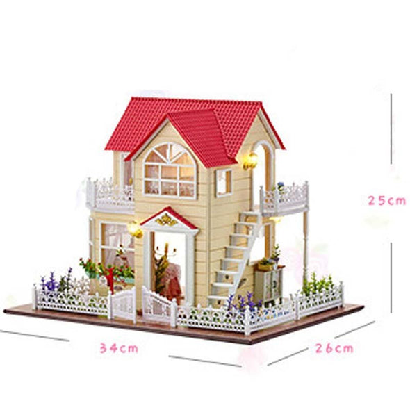 3D DIY Doll House Handmade Lifelike Wood Doll Houses Assemble Dollhouse Princess House for Kids Gifts