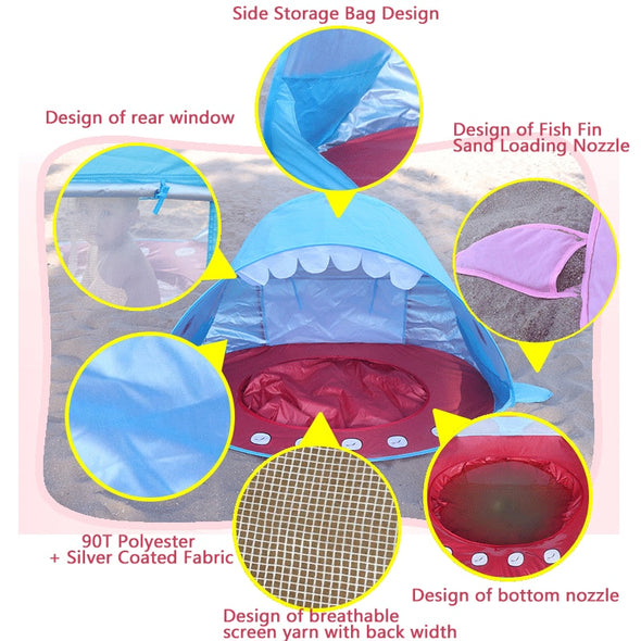 Summer Kids Beach Tent Pool  Awning Tent Portable Build Outdoor Baby Kids Play House Tent Toys