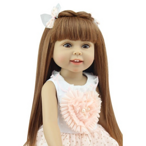 18'' Cute Baby Dolls Long-hair Brown Eyes American Girl Toy Doll Gifts DIY