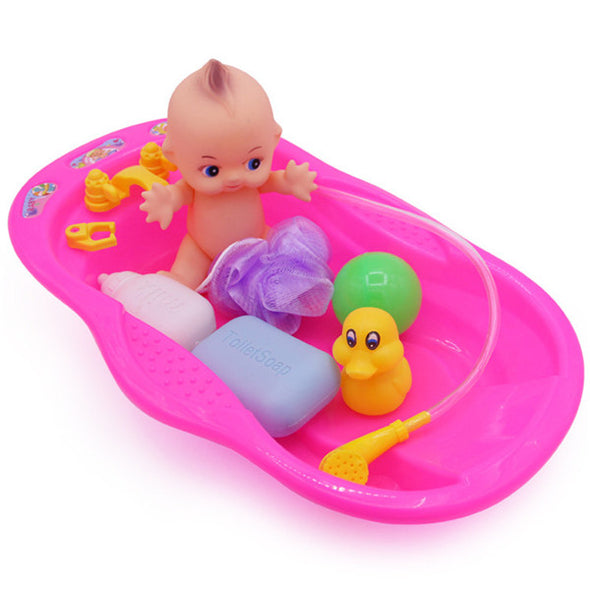 Baby Kid Bath Time Toy Set Bath Doll Duckling Marine Ball Bathroom Play Water Toys